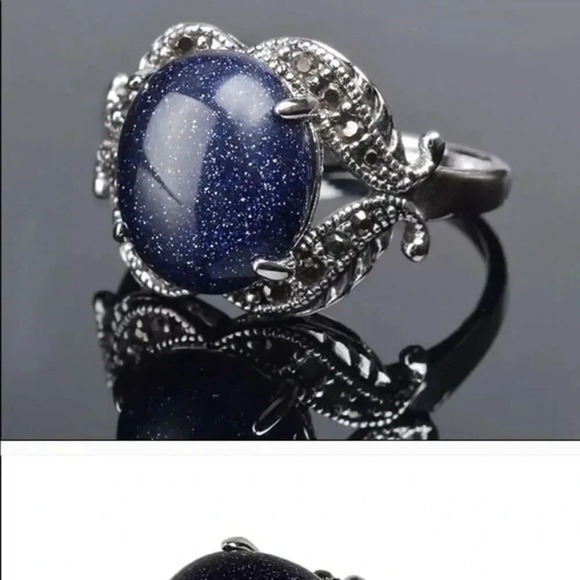 - Blue sand natural stone ring - Picture 1 of 6